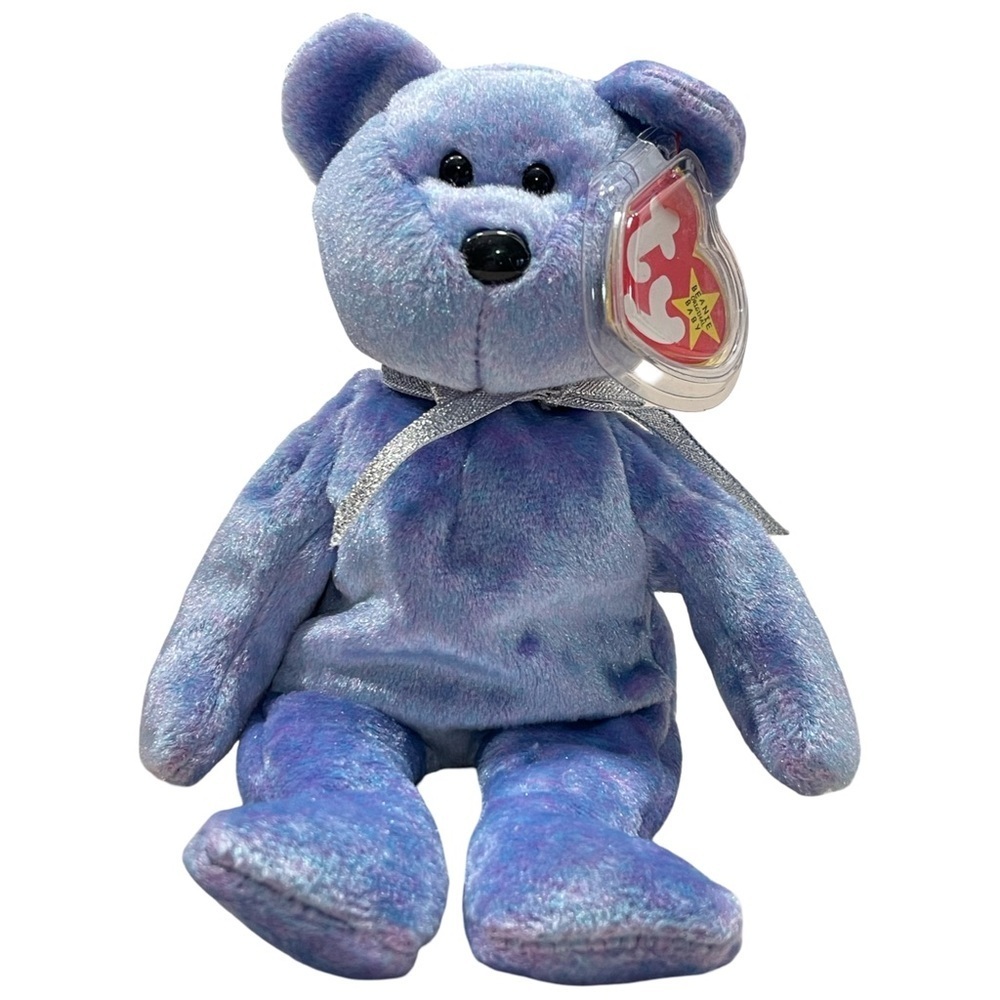 Clubby 11 1999 Ty Beanie Babies Blue Teddy Bear Plush Toy!